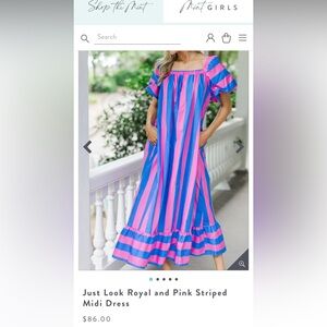 Blue and Pink Stripped Dress